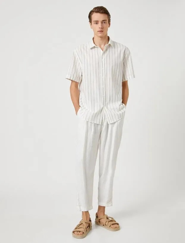 پیراهن آستین کوتاه مردانه کد 3SAM60018HW