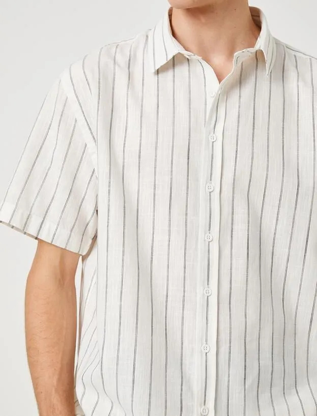 پیراهن آستین کوتاه مردانه کد 3SAM60018HW