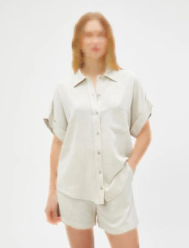 شومیز آستین کوتاه زنانه کوتون Koton کد 3SAK60023PW