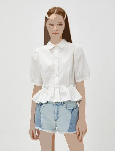 شومیز آستین کوتاه زنانه کوتون Koton کد 3SAL60020IW