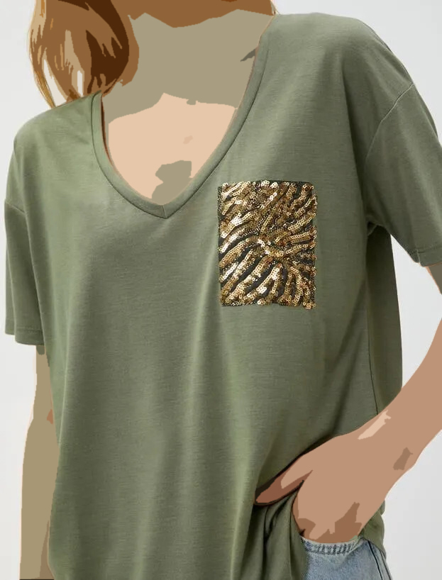 تی شرت آستین کوتاه زنانه کد 3SAK50299EK