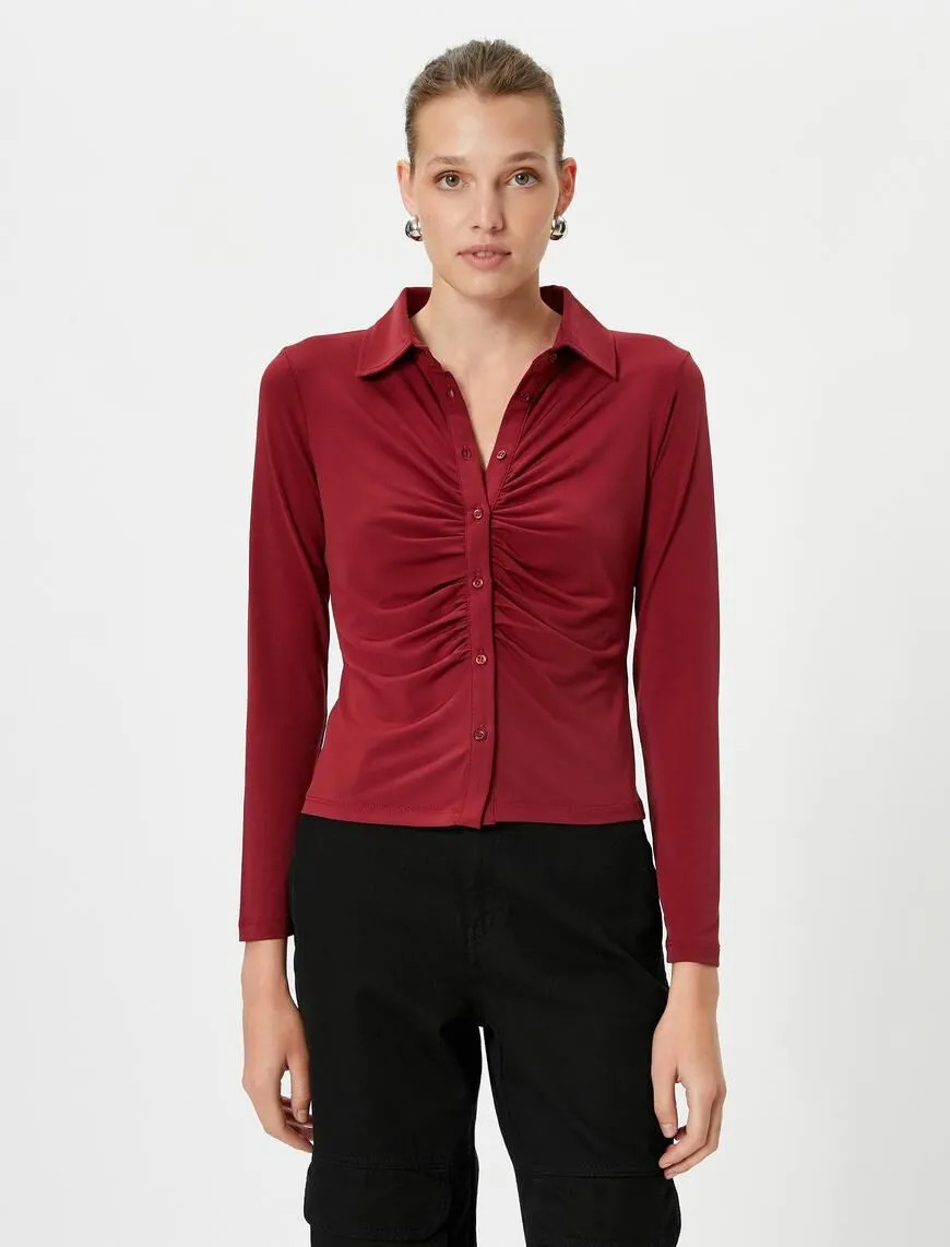 شومیز آستین بلند زنانه کوتون Koton کد 4WAK60003EK