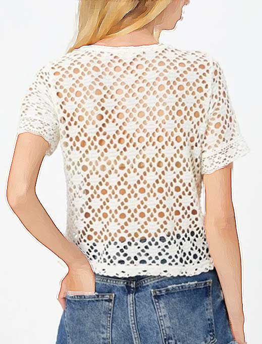 تیشرت قلاب بافی زنانه کوتون Koton کد 4SAK50017EK