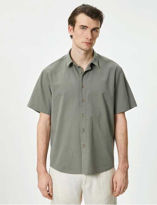 پیراهن آستین کوتاه مردانه کوتون Koton کد 4SAM60001HW