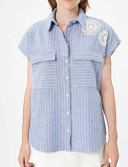 شومیزآستین کوتاه زنانه کوتون Koton کد 4SAK60001EW