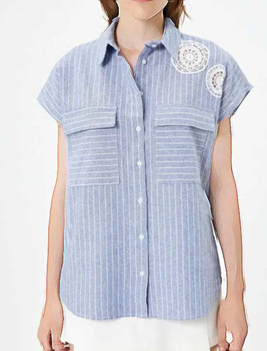 شومیز آستین کوتاه زنانه کوتون Koton کد 4SAK60001EW