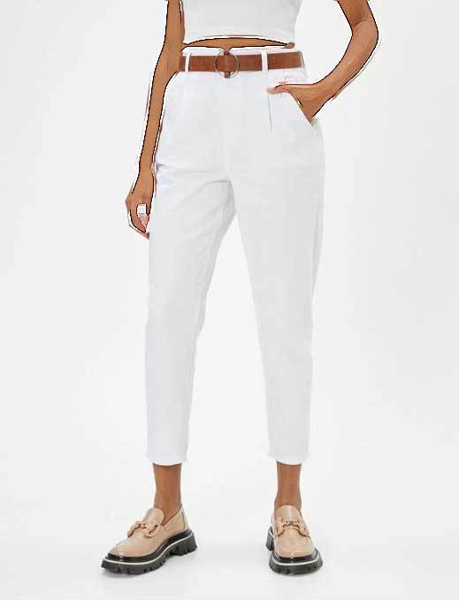 شلوار مام فیت کتان زنانه کوتون Koton کد 4SAL40008MW