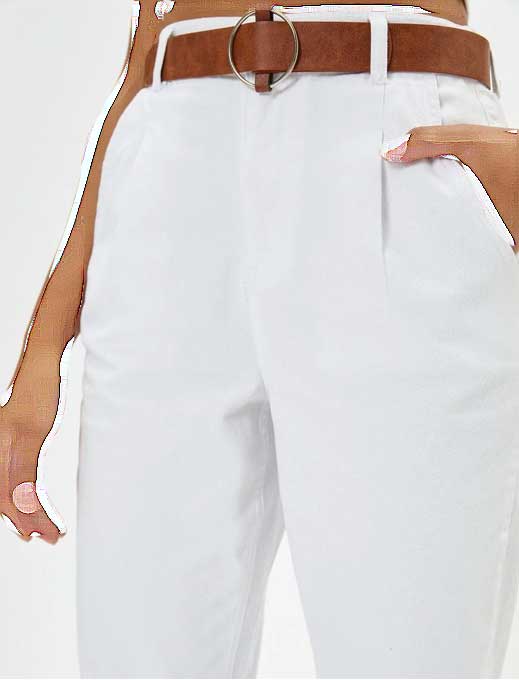 شلوار مام فیت کتان زنانه کوتون Koton کد 4SAL40008MW