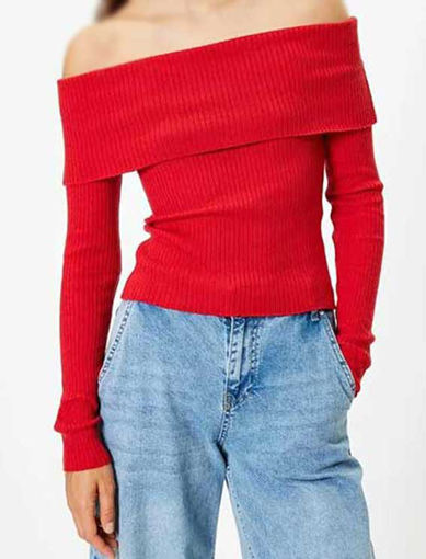 بافت یقه قایقی زنانه کوتون Koton کد 5WAK90250HT