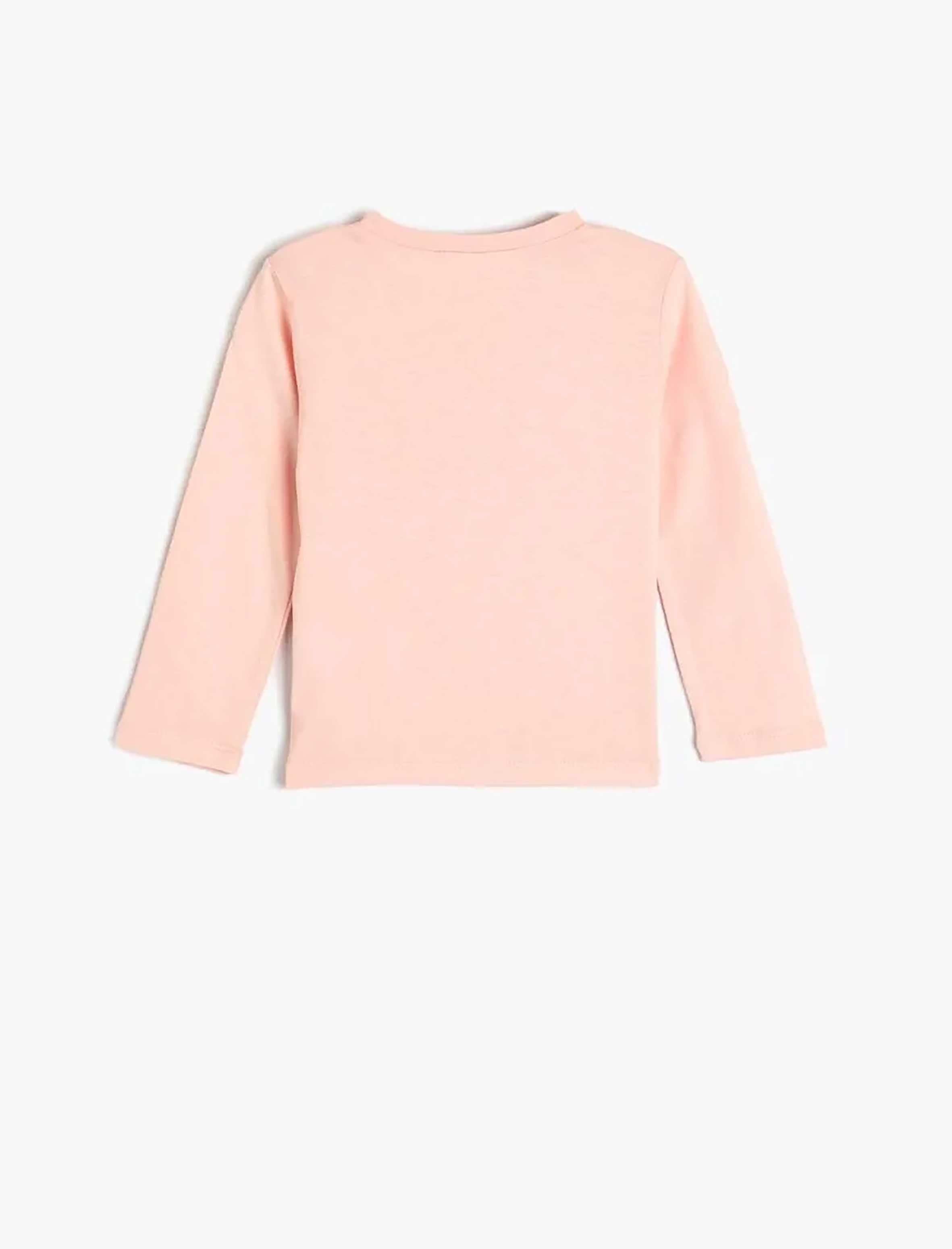 تیشرت آستین بلند طرح دار نوزاد دختر کوتون Koton کد 5WMG10020AK