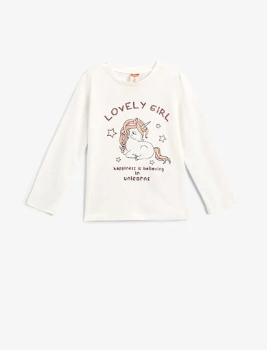 تیشرت آستین بلند طرح دار نوزاد دختر کوتون Koton کد 5WMG10022AK