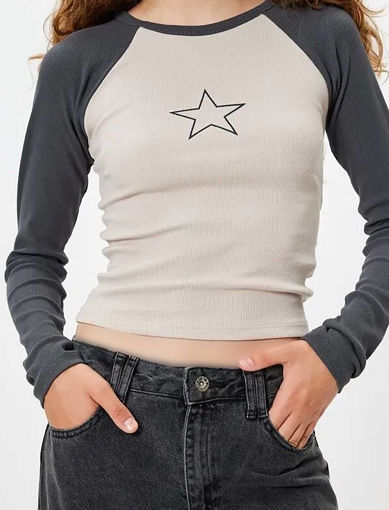 بلوز آستین بلند طرح دار زنانه کوتون Koton کد 5WAL10137IK