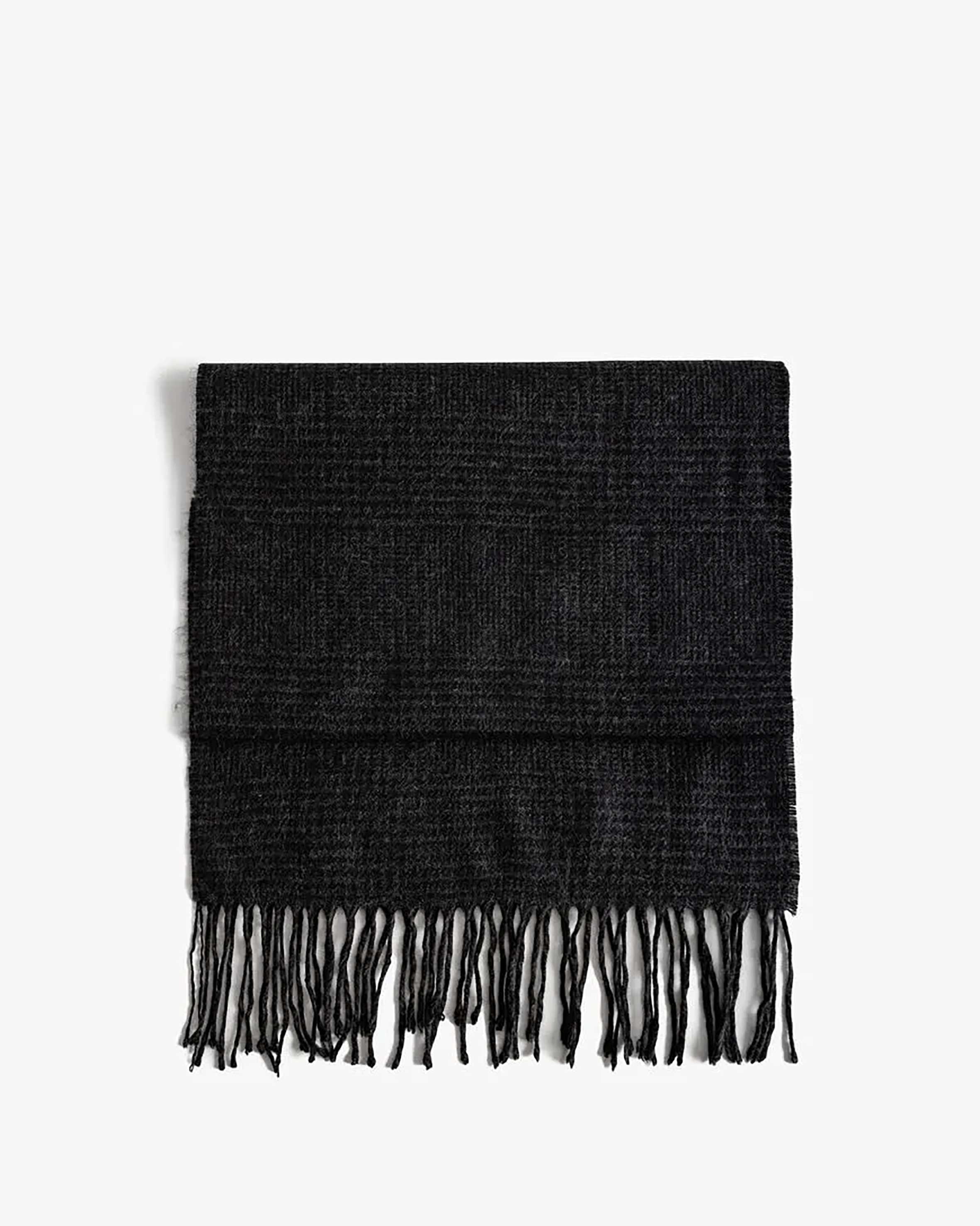 شال گردن چهارخانه مشکی مردانه کوتون Koton کد 5WAM50037AA