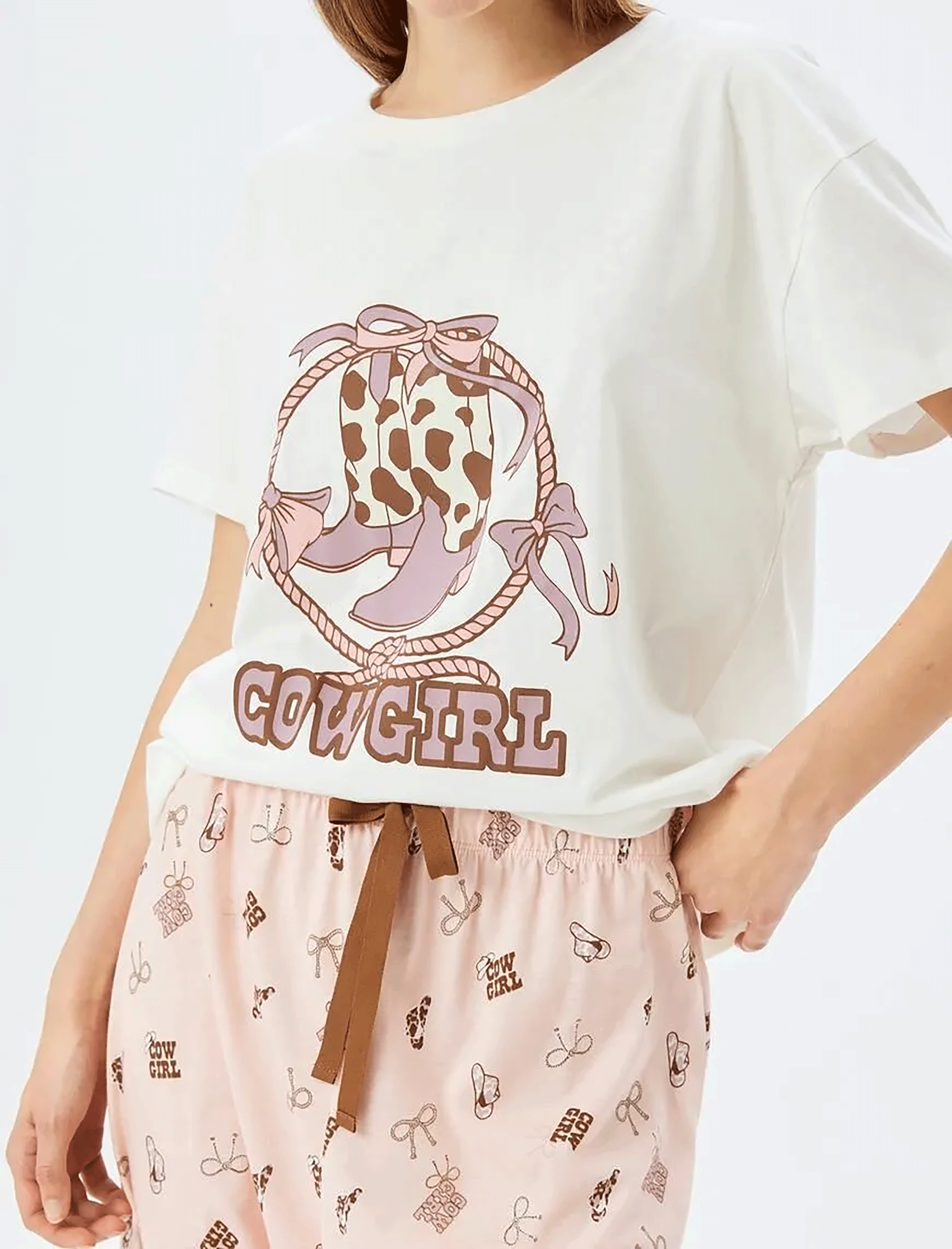 ست راحتی طرحدار زنانه کوتون Koton کد 5WLK40243MK