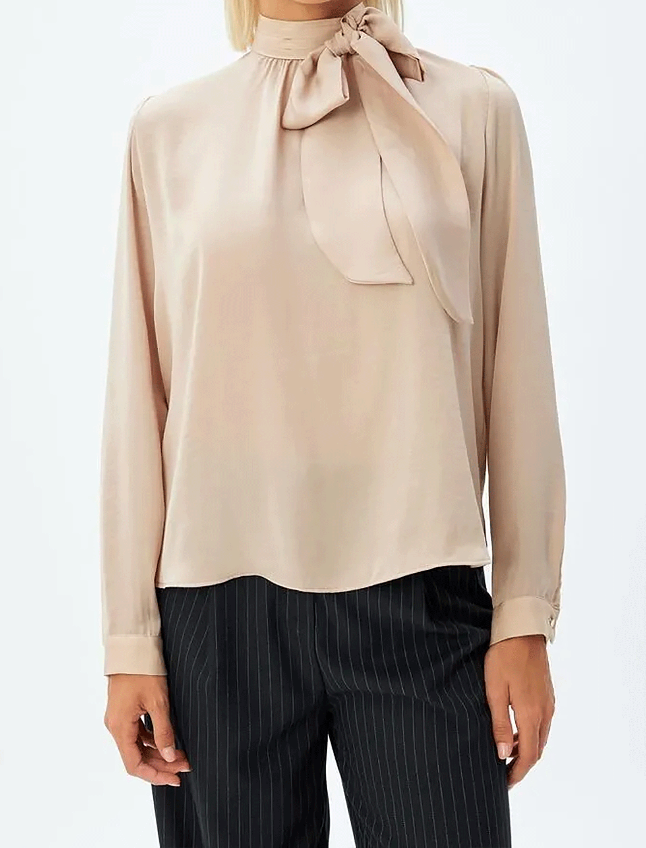 شومیز آستین بلند ساتن زنانه کوتون Koton کد 5WAK60027UW