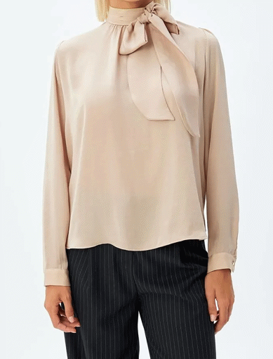 شومیز آستین بلند ساتن زنانه کوتون Koton کد 5WAK60027UW