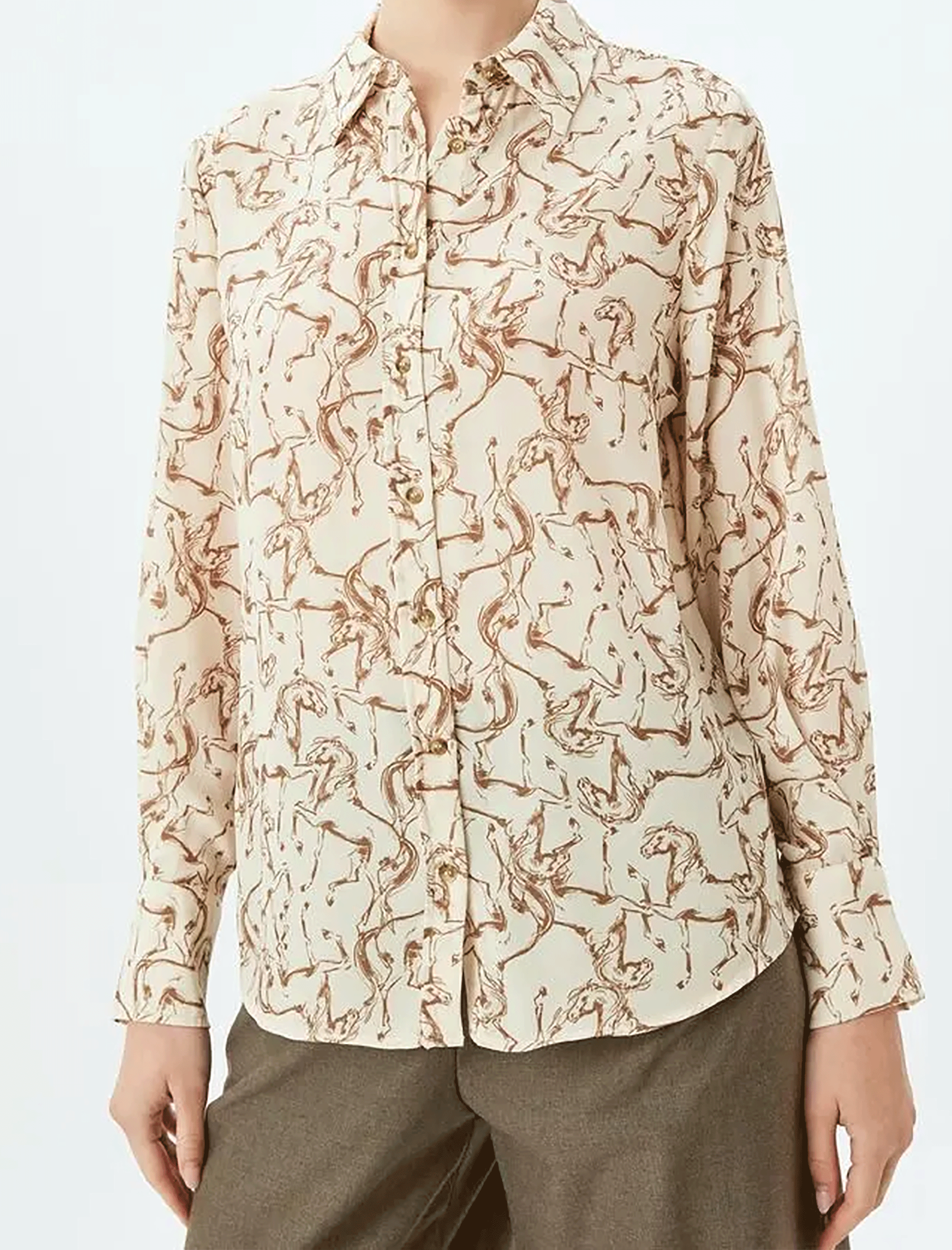 شومیز طرح دار زنانه کوتون Koton کد 5WAK60251UW