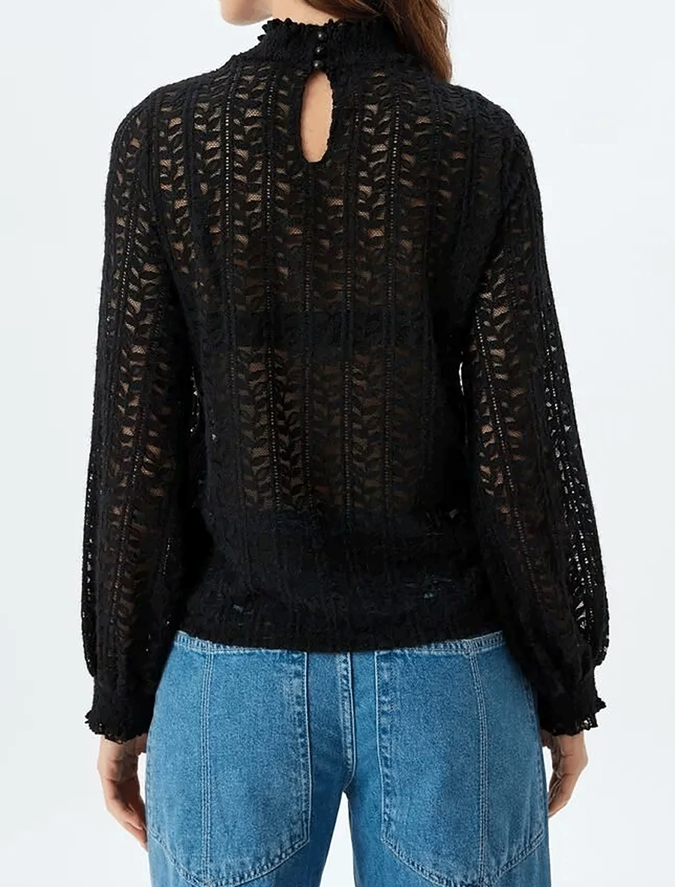 بلوز آستین بلند طرح دار زنانه کوتون Koton کد 5WAK80009EK