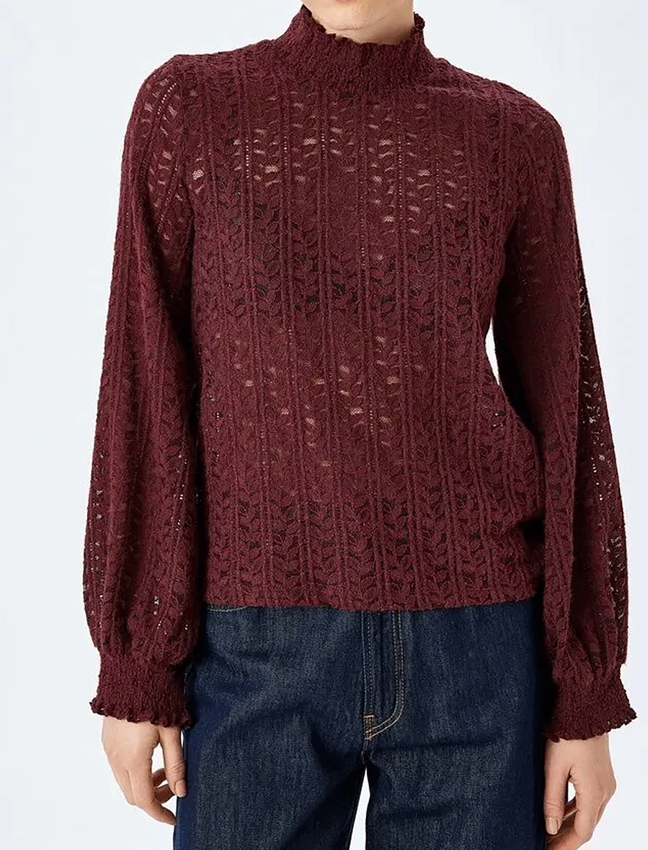 بلوز آستین بلند طرح دار زنانه کوتون Koton کد 5WAK80009EK