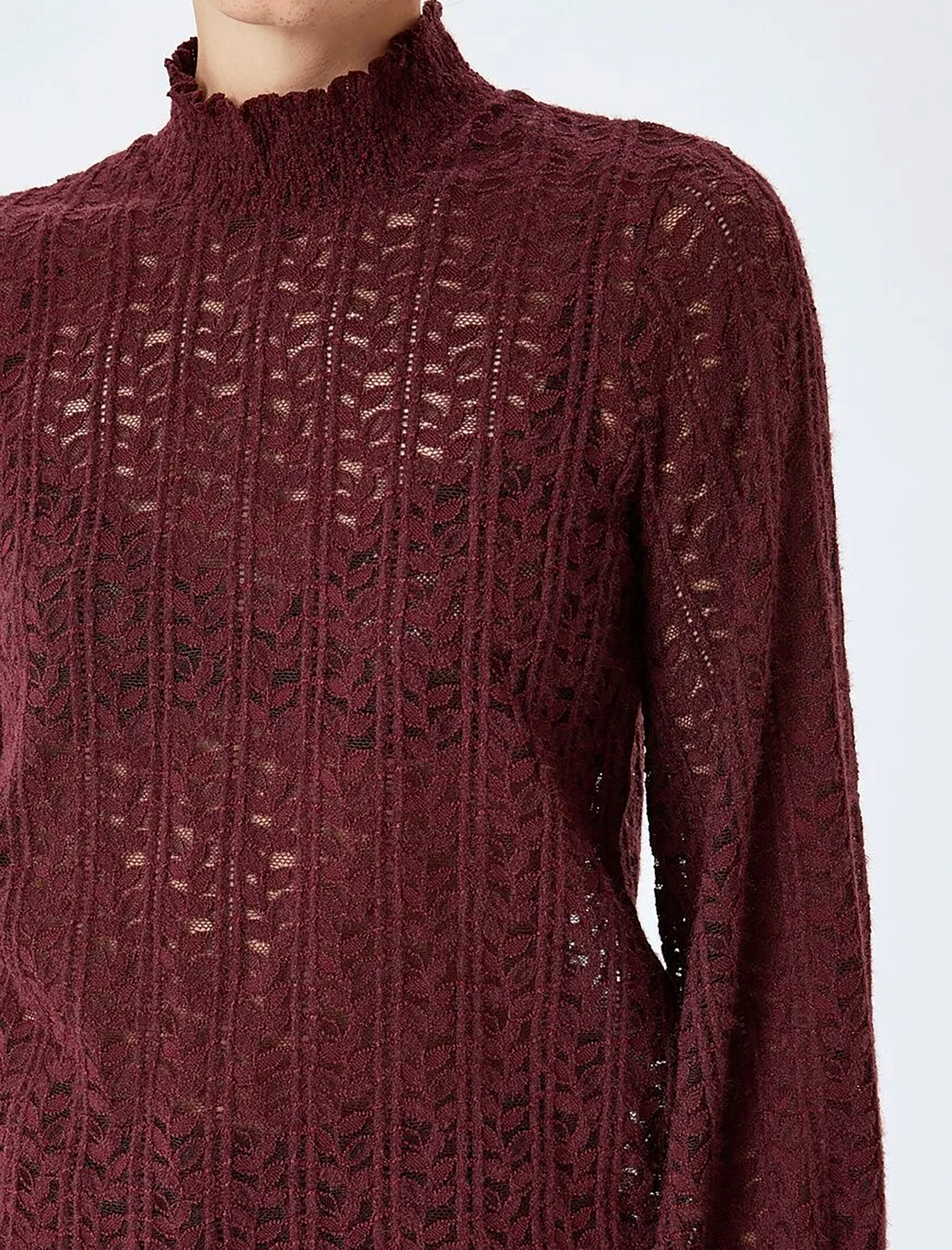 بلوز آستین بلند طرح دار زنانه کوتون Koton کد 5WAK80009EK