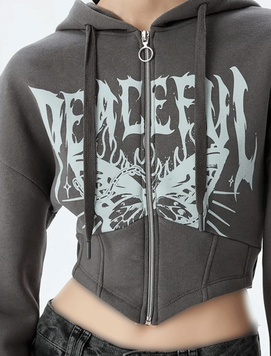 کراپ سوییشرت طرح دار زنانه کوتون Koton کد 5WAL10124IK