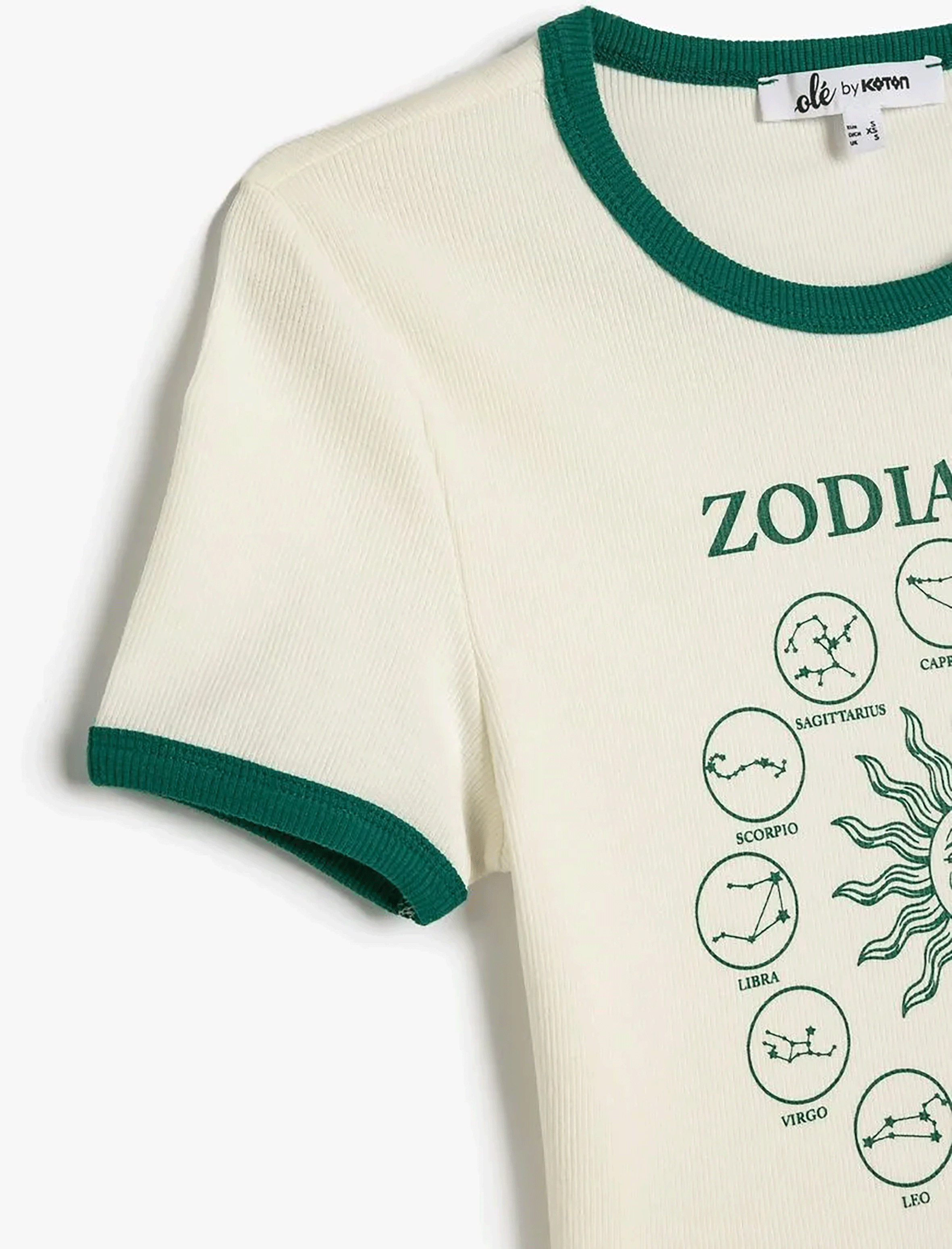 کراپ تی شرت طرح دار زنانه کوتون Koton کد 5SAL10073IK