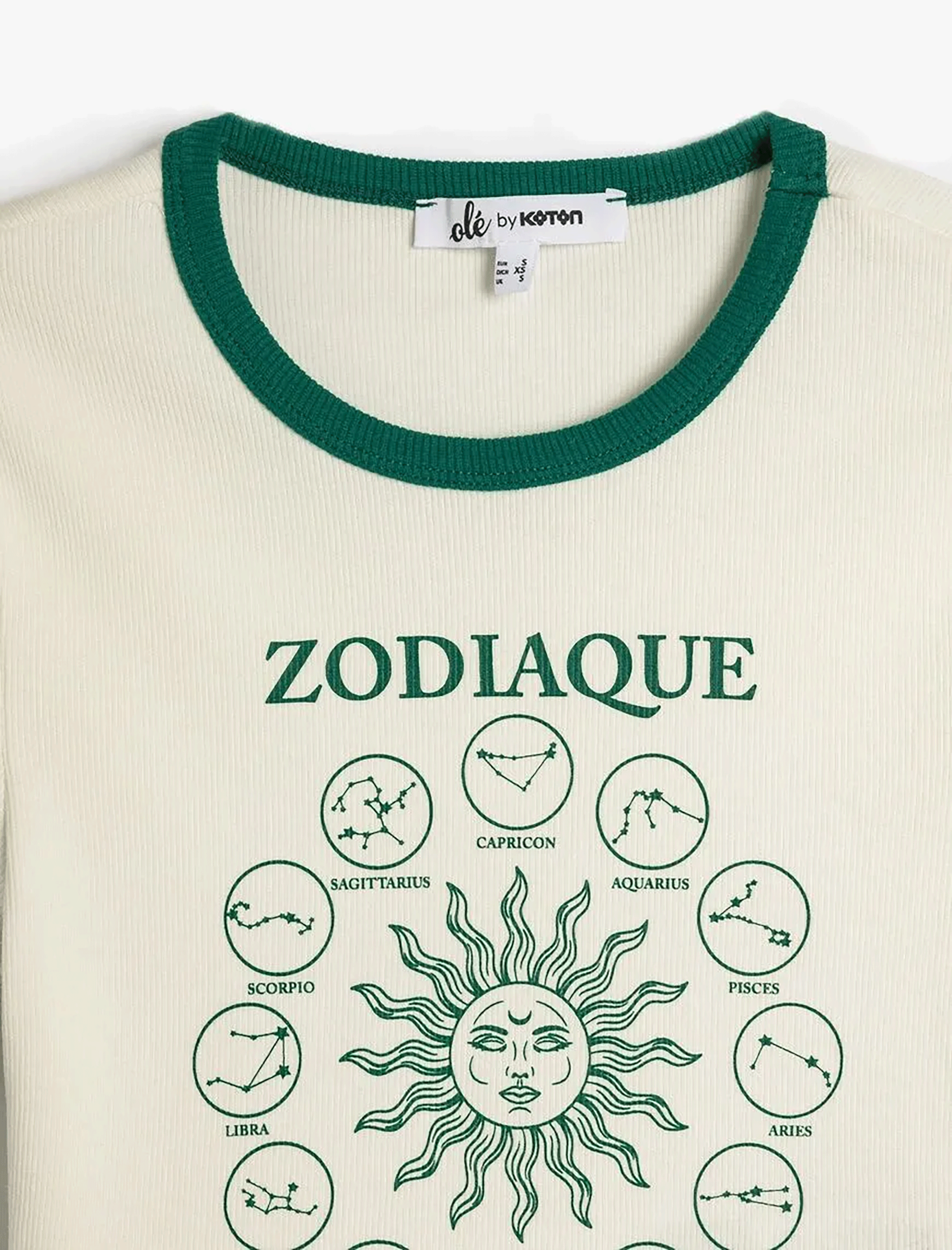 کراپ تی شرت طرح دار زنانه کوتون Koton کد 5SAL10073IK