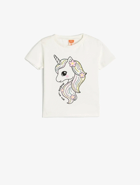 تی شرت طرح دار نوزاد دختر کوتون Koton کد 5SMG10025AK