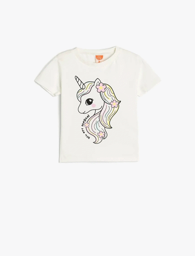 تی شرت طرح دار نوزاد دختر کوتون Koton کد 5SMG10025AK