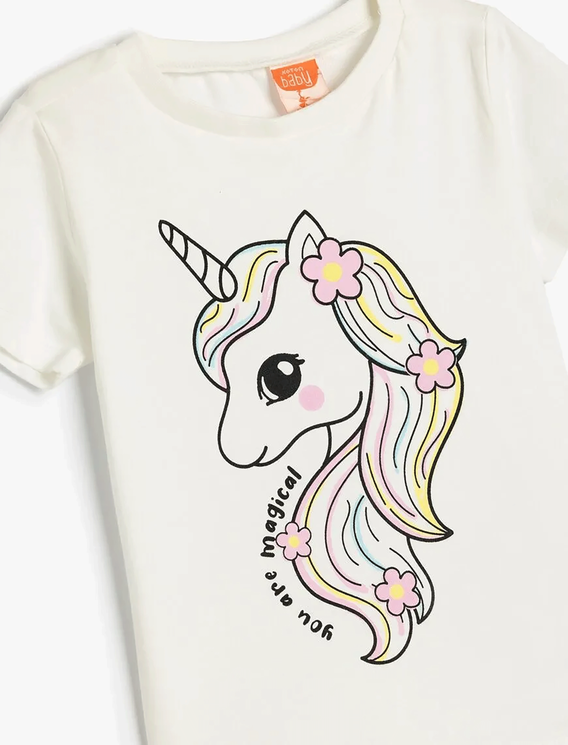 تی شرت طرح دار نوزاد دختر کوتون Koton کد 5SMG10025AK