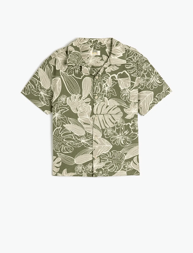 پیراهن آستین کوتاه طرح دار پسرانه کوتون Koton کد 5SKB60070TW