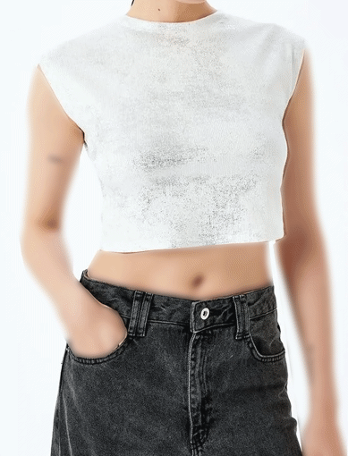 کراپ تی شرت زنانه کوتون Koton کد 5SAL10029IK