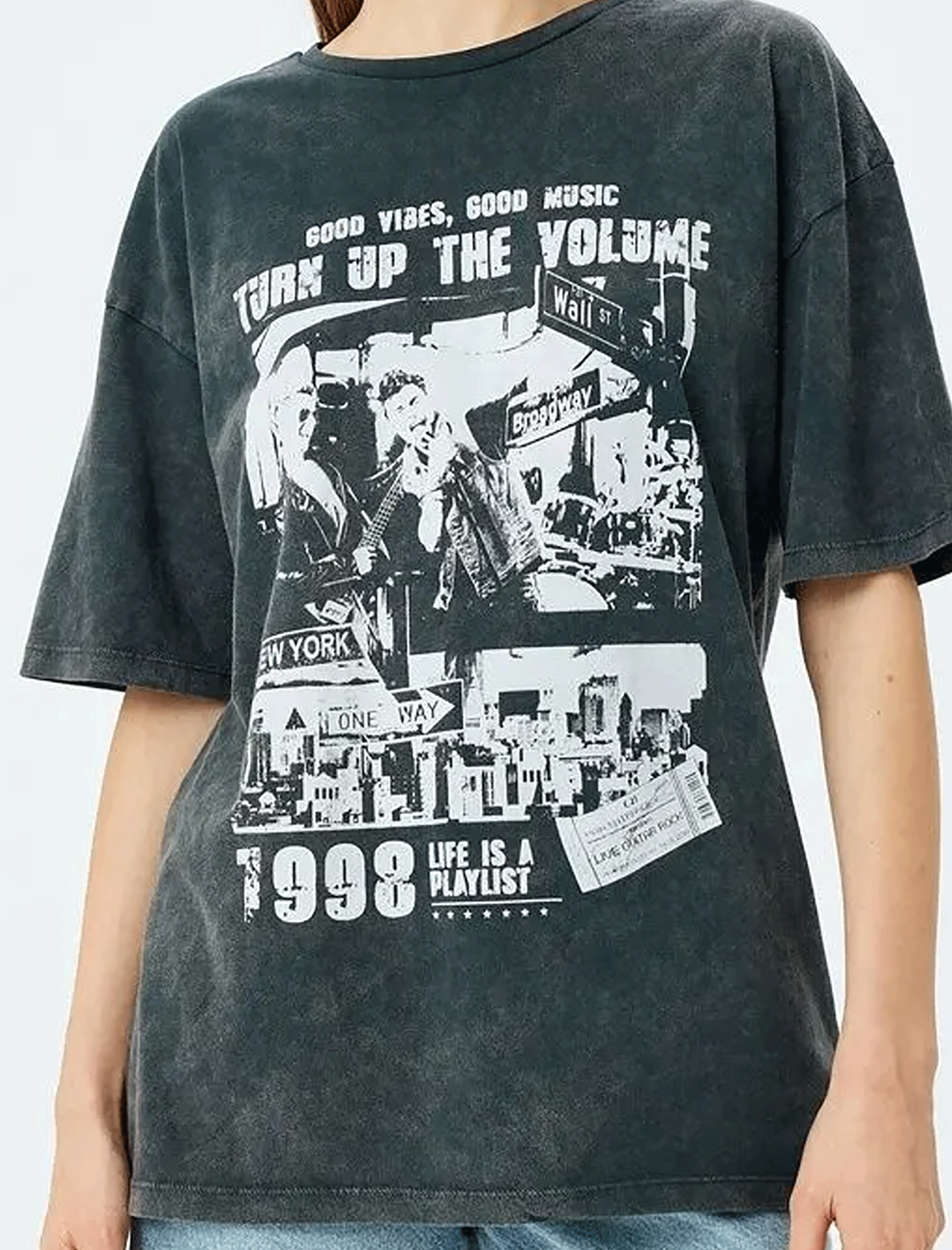 تی شرت طرح دار زنانه کوتون Koton کد 5SAL10231IK