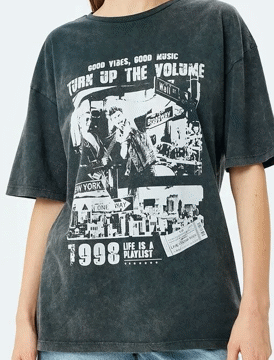 تی شرت طرح دار زنانه کوتون Koton کد 5SAL10231IK