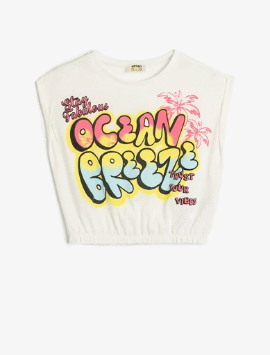 تی شرت طرح دار دخترانه کوتون Koton کد 5SKG10134AK