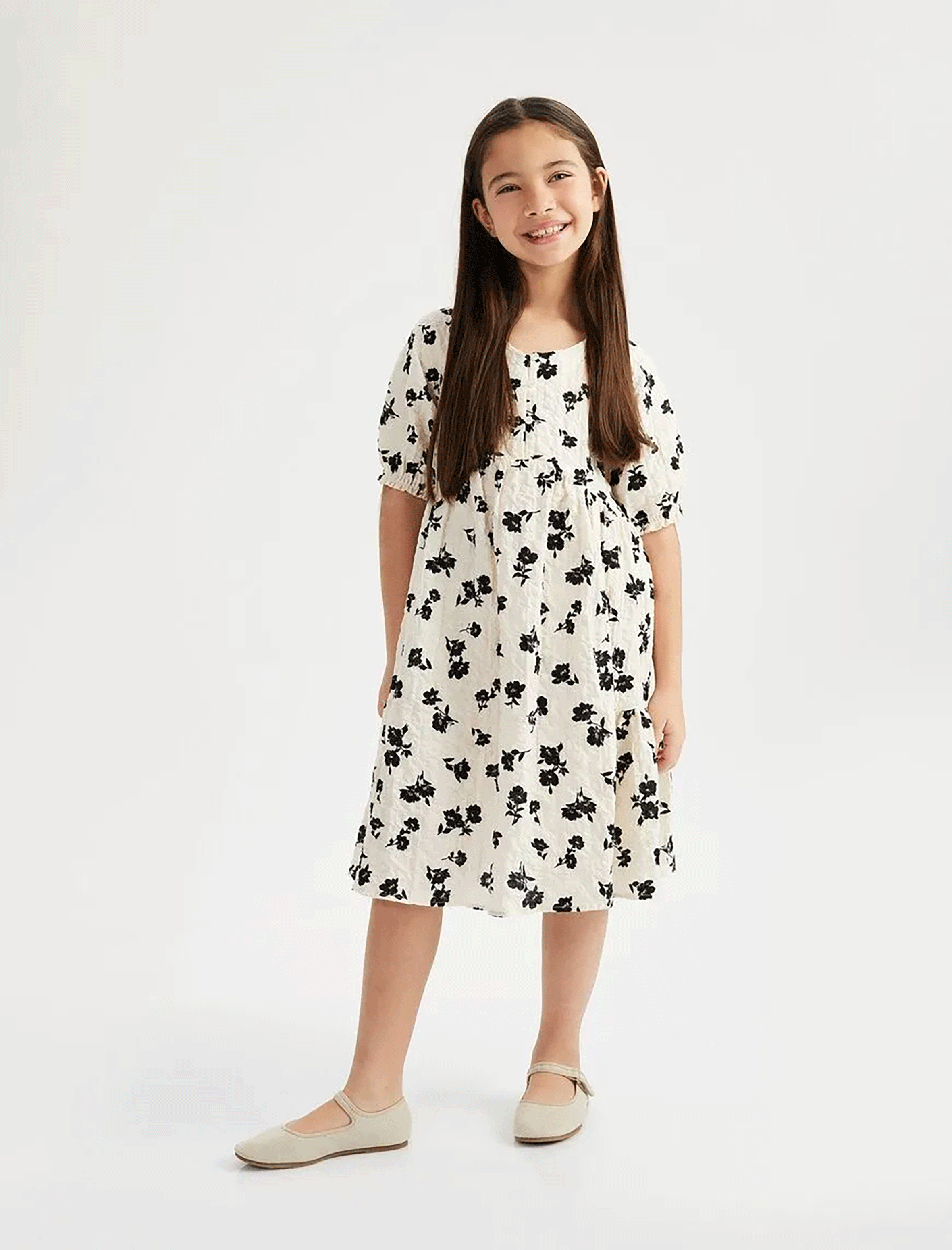 پیراهن طرح دار دخترانه کوتون Koton کد 5SKG80014AW