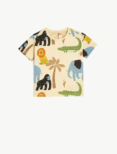 تی شرت طرح دار نوزاد پسر کوتون Koton کد 5SMB10040TK