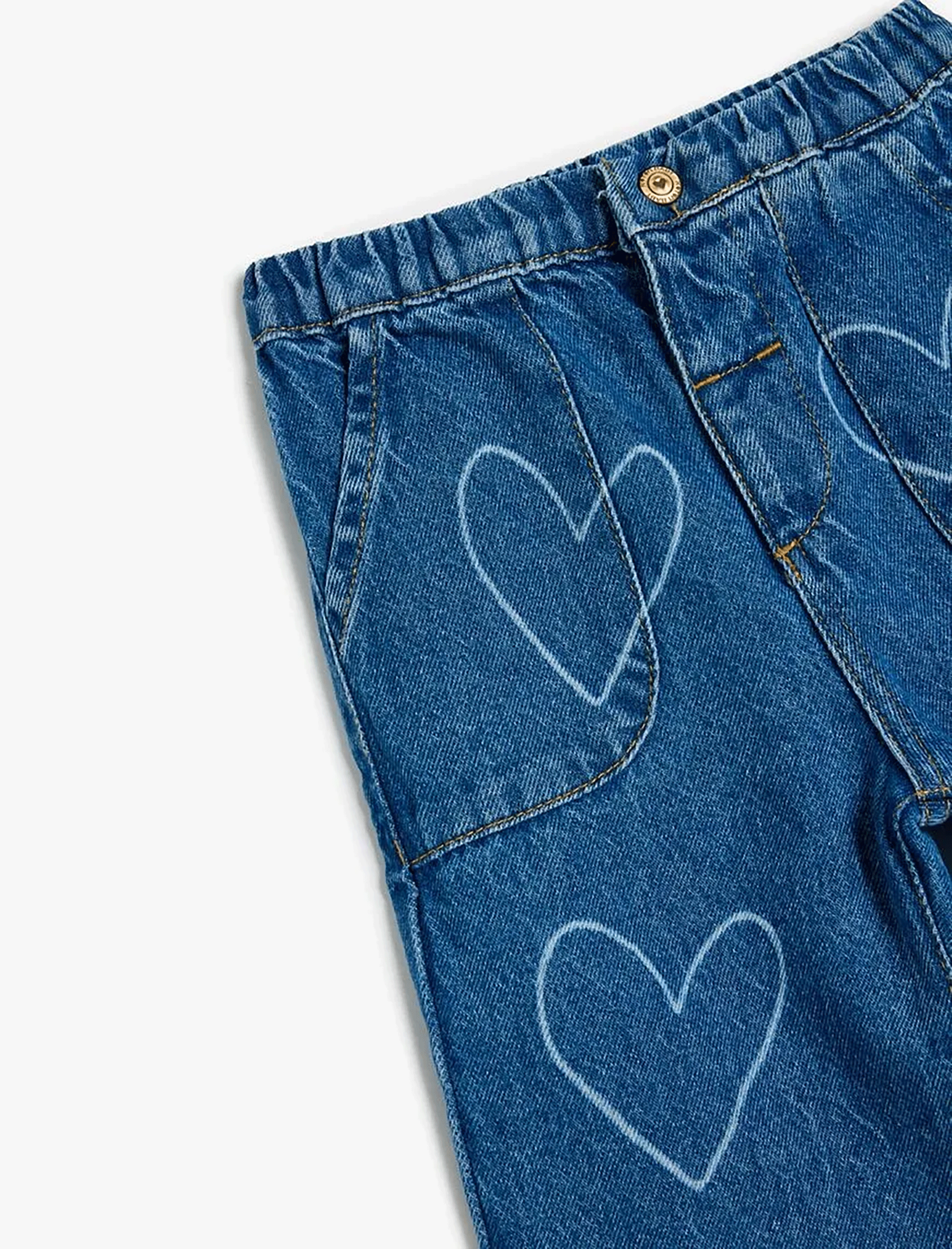 شلوار جین طرح دار نوزاد دختر کوتون Koton کد 5SMG40008AD