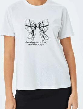 تی شرت طرح دار زنانه کوتون Koton کد 5SAK50092EK