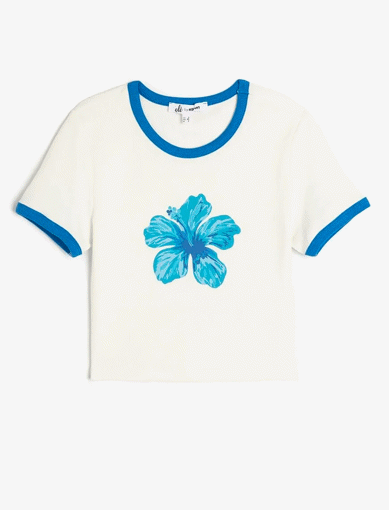 تی شرت طرح دار زنانه کوتون Koton کد 5SAL10083IK