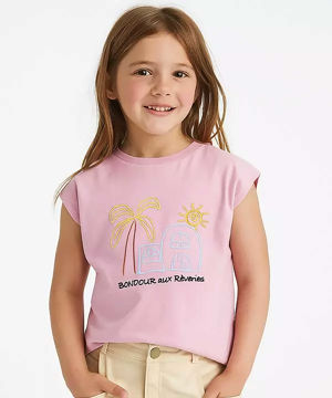 تیشرت آستین کوتاه دخترانه کوتون Koton کد 5SKG10136AK