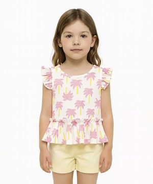 تاپ طرح دار نوزاد دختر کوتون Koton کد 5SMG30005AK