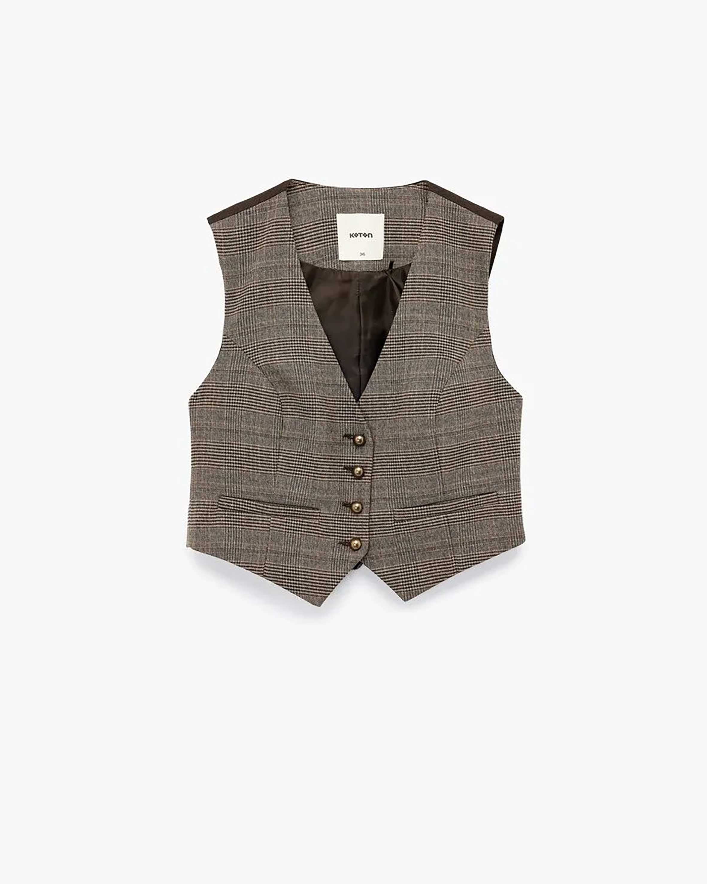 جلیقه طرح دار زنانه کوتون Koton کد 6WAK20214EW