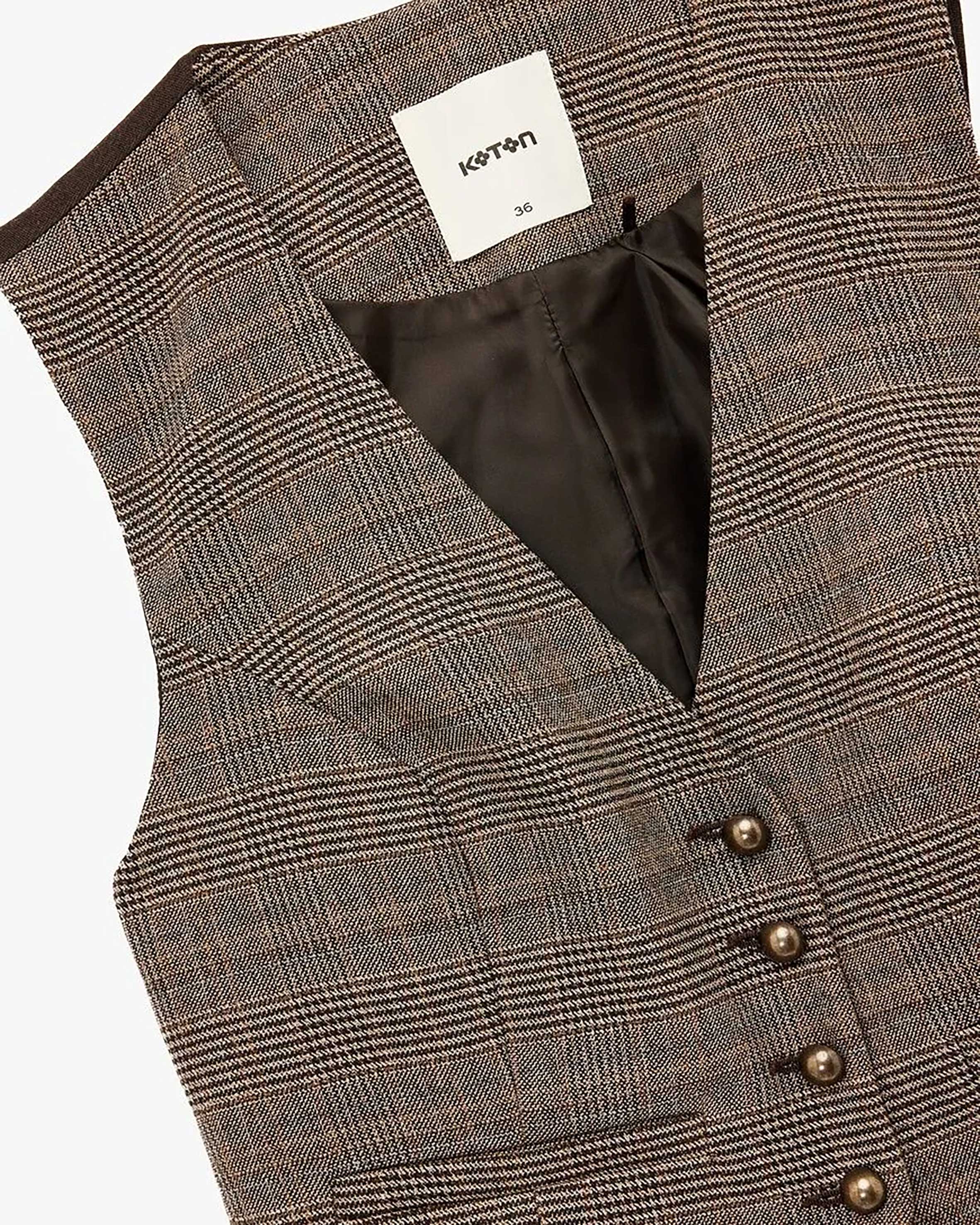 جلیقه طرح دار زنانه کوتون Koton کد 6WAK20214EW