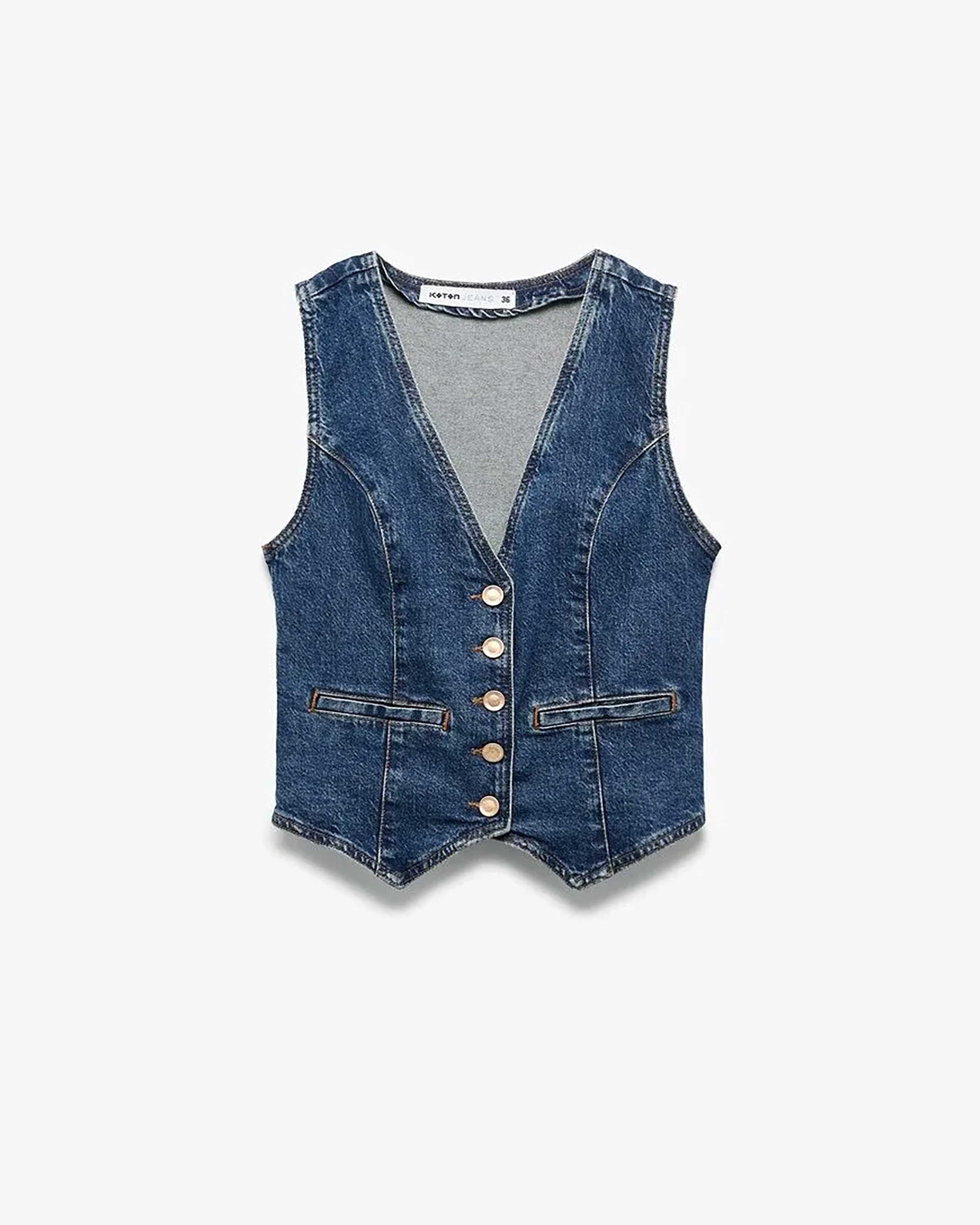 جلیقه جین  زنانه کوتون Koton کد 6WAL20002MD