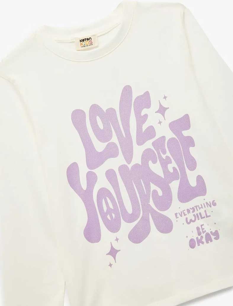 تی شرت طرح دار دخترانه کوتون Koton کد 6WKG10031AK